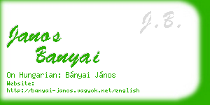 janos banyai business card