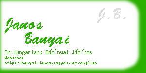 janos banyai business card